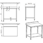Komerciāls darba galds Nerūsējošais tērauds Ar apakšējo plauktu Malka 300x600x900mm | Adexa DWT3060 - Image 3