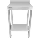 Komercdarba galds Nerūsējošais tērauds Ar apakšējo plauktu Aizsargmala 450x700x900mm | Adexa DWT4570