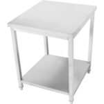 Komercijas darba galds Nerūsējošais tērauds Ar apakšējo plauktu 450x600x900mm | Adexa DWT4560WO - Image 3