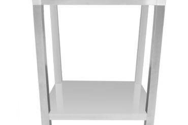 Komercijas darba galds Nerūsējošais tērauds Ar apakšējo plauktu 450x600x900mm | Adexa DWT4560WO