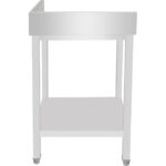 Komercijas nerūsējošā tērauda sānu darba galds 700x700x900mm | Adexa DWTL7070LR - Image 2