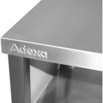 Sienas skapītis ar stikla bīdāmām durvīm Nerūsējošs tērauds 1400x400x800mm | Adexa SWCGDHH140402 - Image 3