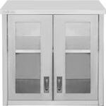 Sienas skapītis ar stikla šūpojošajām durvīm Nerūsējošais tērauds 800x400x800mm | Adexa SWCGDHH80402 - Image 4