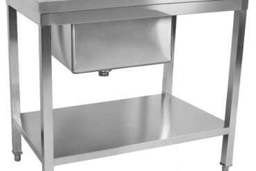 Komerciāls izlietne nerūsējošā tērauda 800x600x900mm 1 bļoda kreisā Pārsegs Apakšējā plaukts | Adexa STD08060L