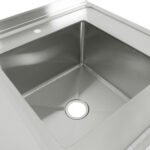 Komerciālais izlietne Nerūsējošais tērauds 1200x700x900mm 1 bļoda pa labi Aizmugures aizsargs 50mm | Adexa DSE1270R - Image 3