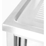 Komerciālais izlietne Nerūsējošais tērauds 1200x700x900mm 1 bļoda pa labi Aizmugures aizsargs 50mm | Adexa DSE1270R - Image 6