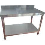 Darba galda apakšējā plaukta aizmugures panelis - Nerūsējošais tērauds Kvadrātveida kājas 600x600x900mm | Adexa QNH11110 - Image 6