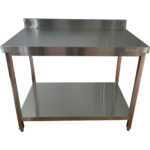 Darba galda apakšējā plaukta aizmugures panelis - Nerūsējošais tērauds Kvadrātveida kājas 600x600x900mm | Adexa QNH11110 - Image 3