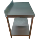 Darba galda apakšējā plaukta aizmugures panelis - Nerūsējošais tērauds Kvadrātveida kājas 600x600x900mm | Adexa QNH11110 - Image 5