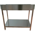 Darba galda apakšējā plaukta aizmugures panelis - Nerūsējošais tērauds Kvadrātveida kājas 600x600x900mm | Adexa QNH11110 - Image 4