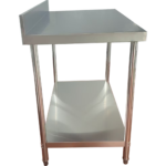 Komerciālais darba galds Ar apakšējo plauktu Aizmugurējais panelis Nerūsējošā tērauda Apaļas kājas 1500x600x900mm | Adexa QNH1144 - Image 5