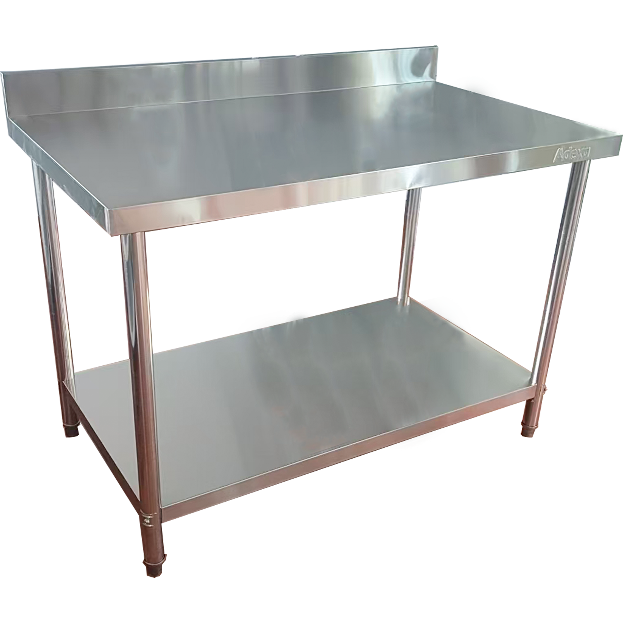 Tirdzniecisks darba galds ar apakšējo plauktu un aizsargsienu Nerūsējošs tērauds Apaļas kājas 900x800x900mm | Adexa QNH1164 Tirdzniecisks darba galds ar apakšējo plauktu un aizsargsienu Nerūsējošs tērauds Apaļas kājas 900x800x900mm | Adexa QNH1164 - Image 1