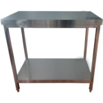 Komercdarbības darba galds ar apakšējo plauktu Nerūsējošā tērauda Kvadrātveida kājas 900x700x900mm | Adexa QNH1186 - Image 3