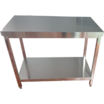 Komercdarbības darba galds ar apakšējo plauktu Nerūsējošā tērauda Kvadrātveida kājas 900x700x900mm | Adexa QNH1186 - Image 4