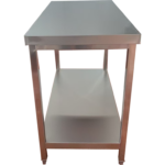 Komercdarbības darba galds ar apakšējo plauktu Nerūsējošā tērauda Kvadrātveida kājas 900x700x900mm | Adexa QNH1186 - Image 5