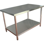 Komerciāls darbagalds zem plaukta Nerūsējošā tērauda Apaļas kājas 600x600x900mm | Adexa QNH1102