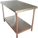 Komerciāls darbagalds zem plaukta Nerūsējošā tērauda Apaļas kājas 600x600x900mm | Adexa QNH1102 - Image 4