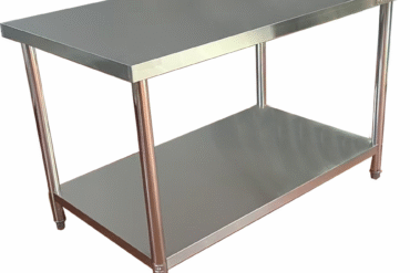 Komerciāls darbagalds zem plaukta Nerūsējošā tērauda Apaļas kājas 600x600x900mm | Adexa QNH1102