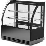 Komerciālais kūku letes apaļs priekšpuse 3 plaukti 1000x700x1300mm melns | Adexa HL1000EM3B - Image 2