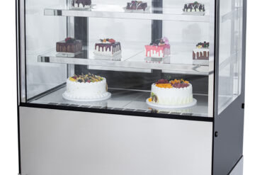 Komerciālais Kūku Lejupielādes Stends ar Taisnu Priekšu, 2 Plaukti, 1000x700x1200mm, Nerūsējošais Tērauds un Melns | Adexa HL1000ER2