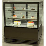 Komerciālais Kūku Luksafors, Taisns Priekša, 2 Plaukti 1000x700x1200mm, Melns | Adexa HL1000ER2B - Image 2