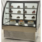 Displeja vitrīna ledusskapis ar izliekto priekšpusi, 400 litri, 3 plaukti, melns un nerūsējošs tērauds | Adexa HL1200S3 - Image 3