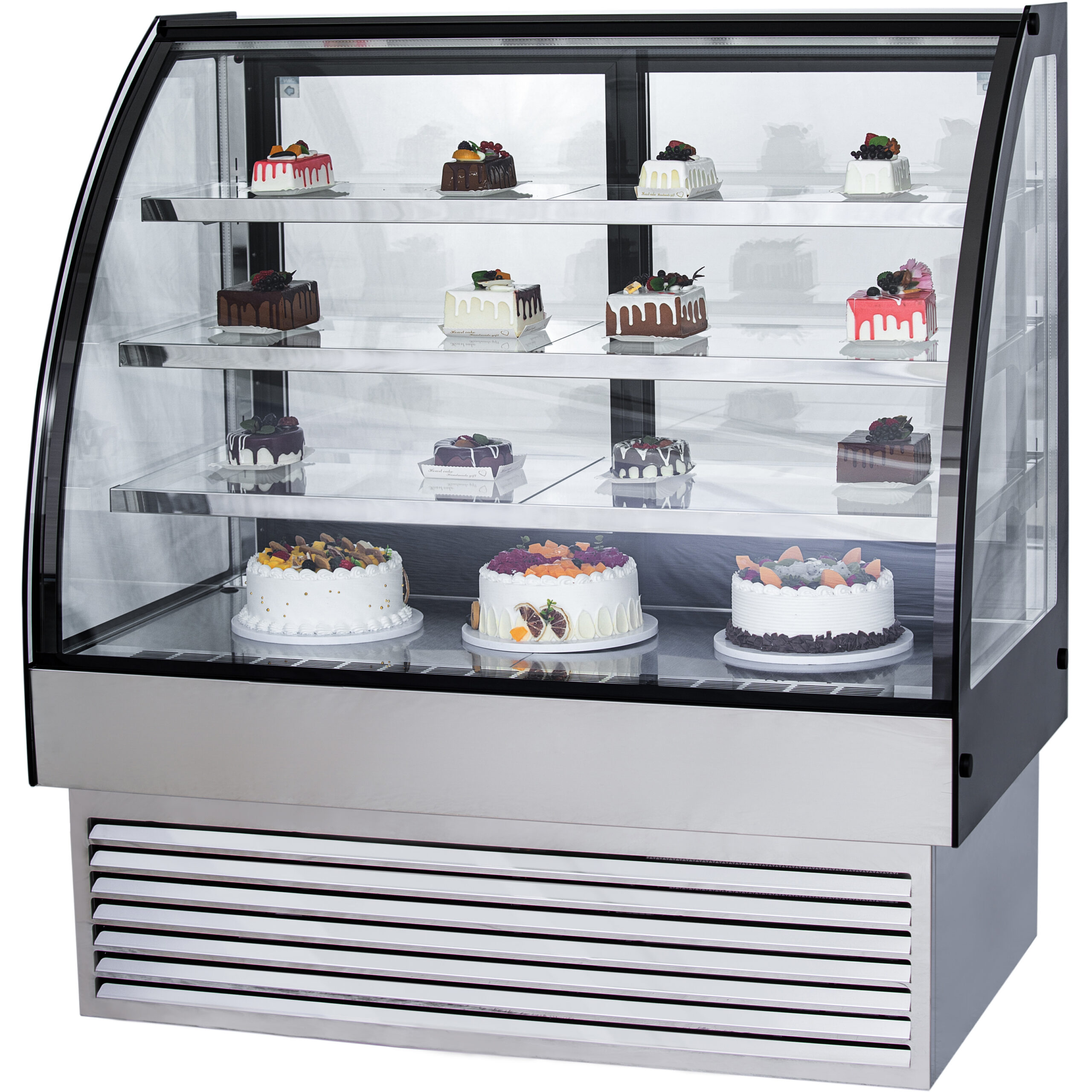 Frizieris preču displejs ar izliektu priekšpusi 290 litri 3 plaukti Melns & Nerūsējošs tērauds | Adexa HL900S3 Displeja vitrīna ledusskapis ar izliekto priekšpusi, 400 litri, 3 plaukti, melns un nerūsējošs tērauds | Adexa HL1200S3 - Image 1