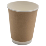 500 gab Kompostējamas kafijas krūzes Dubultsienas 12oz/355ml Kraft | Adexa PCDW12K