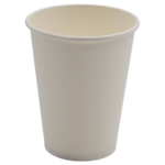 1000 gab Kompostējamas kafijas krūzes Viena siena 12oz/355ml Balts | Adexa PCSW12W