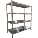 Nerūsējošā tērauda plaukti ar apaļām kājām 4 plaukti ar caurumiem | Adexa QHRSP1505 - Image 5