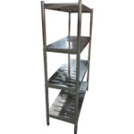 Nerūsējošā tērauda plaukti ar apaļām kājām 4 plaukti ar caurumiem | Adexa QHRSP1505 - Image 6