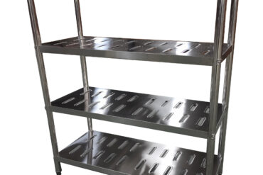 Nerūsējošā tērauda plaukti ar apaļām kājām 4 plaukti ar caurumiem | Adexa QHRSP1505