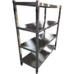 Plauktu sistēma no nerūsējošā tērauda, kvadrātiskas kājas, 4 plaukti | Adexa QHSS1505 - Image 4