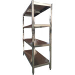 Plauktu sistēma no nerūsējošā tērauda, kvadrātiskas kājas, 4 plaukti | Adexa QHSS1505 - Image 5