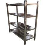 Nerūsējošā tērauda plaukti ar 4 regulējamiem plauktiem ar caurumiem | Adexa QHSSAP1505