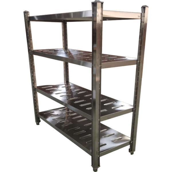 Nerūsējošā tērauda plaukti ar 4 regulējamiem plauktiem ar caurumiem | Adexa QHSSAP1505