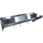 Nerūsējošā tērauda sienas plaukts ar 1 līmeni un āķiem | Adexa QHWSH1830 - Image 3