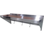 Nerūsējošā tērauda sienas plaukts ar 1 līmeni un āķiem | Adexa QHWSH1830 - Image 4