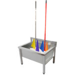 Zems komerciālais trauku mazgāšanas izlietne ar mob turētājiem Nerūsējošais tērauds 1 bļoda Splashback 600x600x660mm Kvadrātveida kājas | Adexa SMSJYLR6060 - Image 4