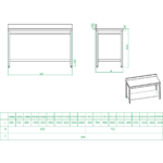 Profesionāls Darba galds Nerūsējošais tērauds Apakšējais plaukts Aizmugurējais panelis 700x700x900mm | Adexa THATS77A - Image 2