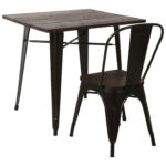 Bistro galds, tumši koka virsma 800x800mm iekšdarbiem | Adexa WW265BD - Image 4