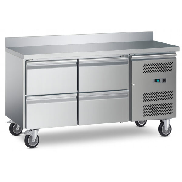 Komercijas Aukstuma Letes Skapis 4 atvilktnes Dziļums 700mm Mugura | Adexa 4DRG22V