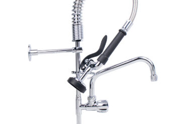 Iepriekšējās skalošanas smidzināšanas iekārta ar jaucējkrānu Sienas stiprinājums Roktura maiņa Divas atveres Dubulta savienojamība Augstums 640mm Atvere 18mm Nerūsējošais tērauds | Adexa 6803A08