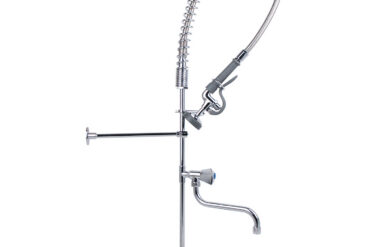 Iepriekšējas skalošanas smidzināšanas sistēma ar jaucējkrāna stiprinājumu klāja montāža Pagriežams rokturis Viena cauruma Dubultā savienojuma Augstums 1170mm Caurums 30mm Nerūsējošais tērauds | Adexa 6902A12