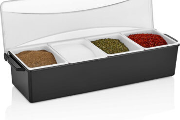 Garnēšanas paplāte / Garšvielu dozators ar vāku, 4 nodalījumi | Adexa CHA003