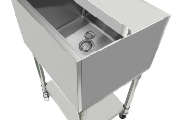 Komerciāla ledus tvertne ar diviem plastmasas paplātēm, riteņiem un vāku, nerūsējošais tērauds, 30 litri | Adexa CIBT1924C