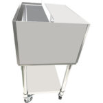 Komerciāla ledus tvertne ar diviem plastmasas paplātēm, riteņiem un vāku, nerūsējošais tērauds, 30 litri | Adexa CIBT1924C - Image 3
