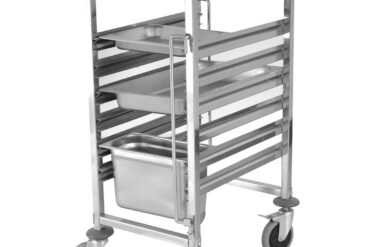 Plaukts/Paplāte/Panne Trolejbus Nerūsējošā tērauda Gastronorm GN1/1 6 līmeņu ar augšējo plauktu | Adexa RT1106T