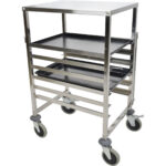 Cepamtrauku ratiņi ar augšējo plauktu 6x600x400mm paplātes Nerūsējošais tērauds 470x620x970mm Slāņu attālums 80mm | Adexa RT6406T