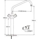 Augstais klāja stiprinājuma izlietnes jaucējkrāns 500 mm | Adexa HBF500 - Image 7